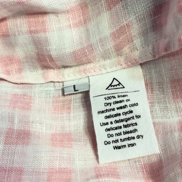 SLEEPER Of the Shoulder Midi Pink Gingham Dress - Pink/White - size Large - Picture 4 of 16